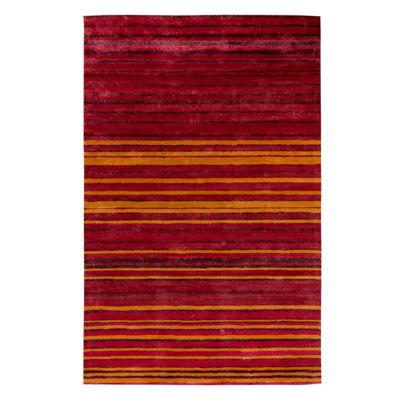Stripe Rug Wool Jute Bamboo 130x190cm Hot Sun 1