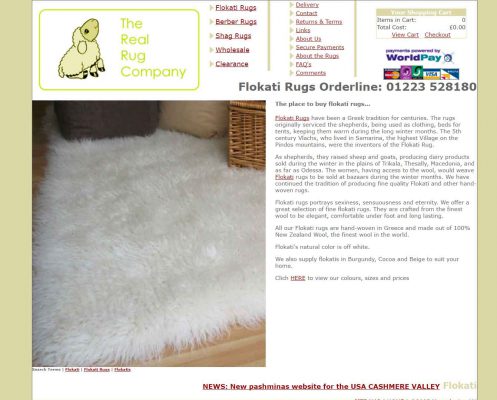 The old Real Rug Company website from 2005