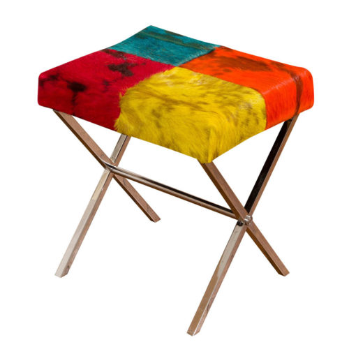 Patchwork Leather Stool 12A8051 Colourful 1